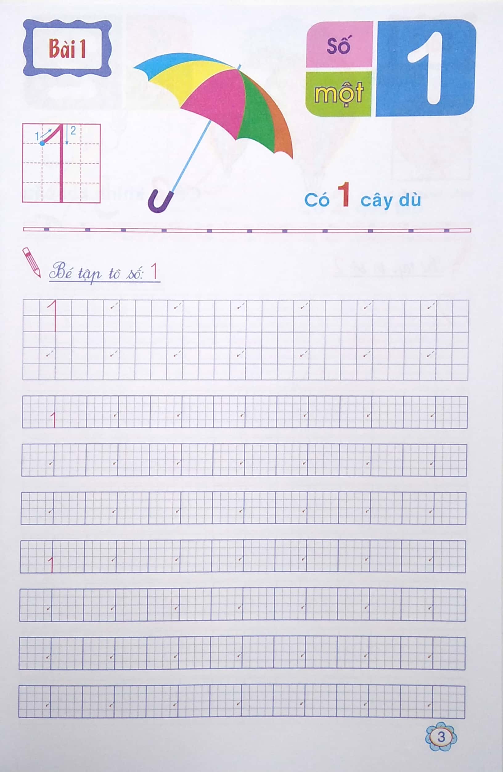 bé chuẩn bị vào lớp 1 - tập tô chữ số