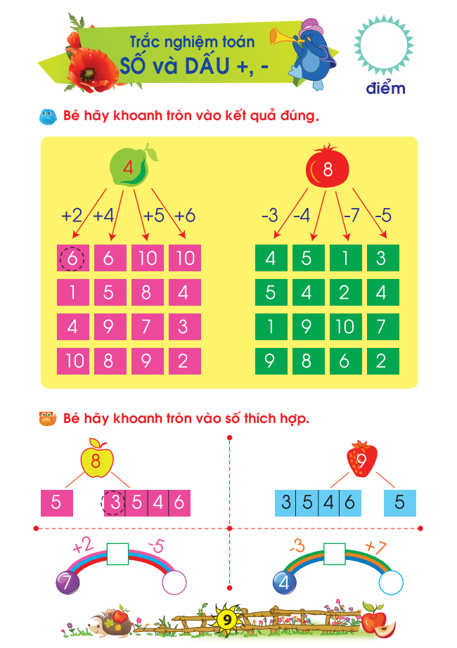 bé chuẩn bị vào lớp 1 - vở bé làm toán trắc nghiệm (dành cho bé từ 5-6 tuổi) (tái bản 2021)