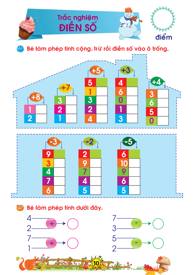 bé chuẩn bị vào lớp 1 - vở bé làm toán trắc nghiệm (dành cho bé từ 5-6 tuổi) (tái bản 2021)