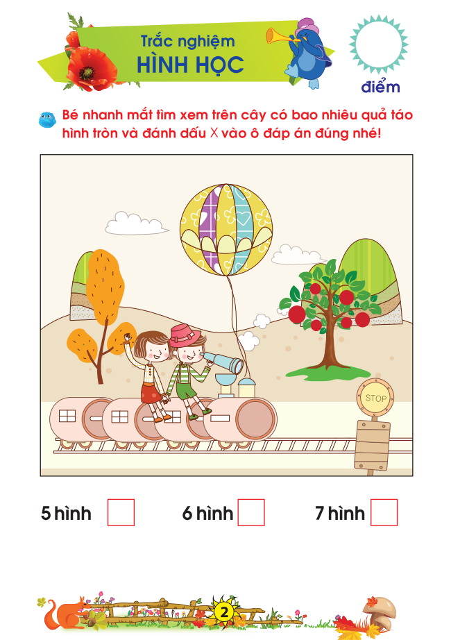 bé chuẩn bị vào lớp 1 - vở bé làm toán trắc nghiệm (dành cho bé từ 5-6 tuổi) (tái bản 2021)