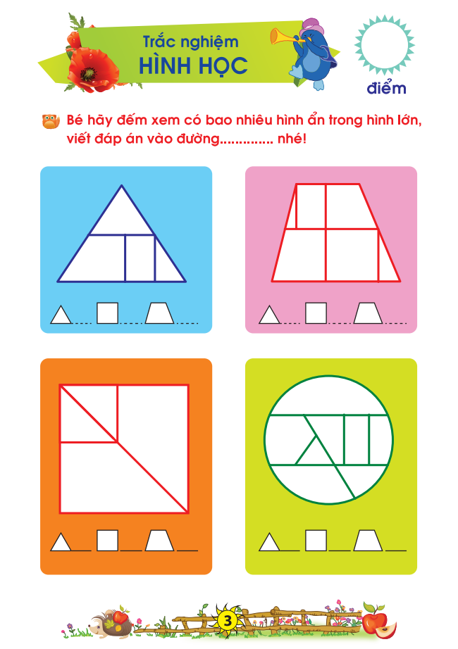 bé chuẩn bị vào lớp 1 - vở bé làm toán trắc nghiệm (dành cho bé từ 5-6 tuổi) (tái bản 2021)