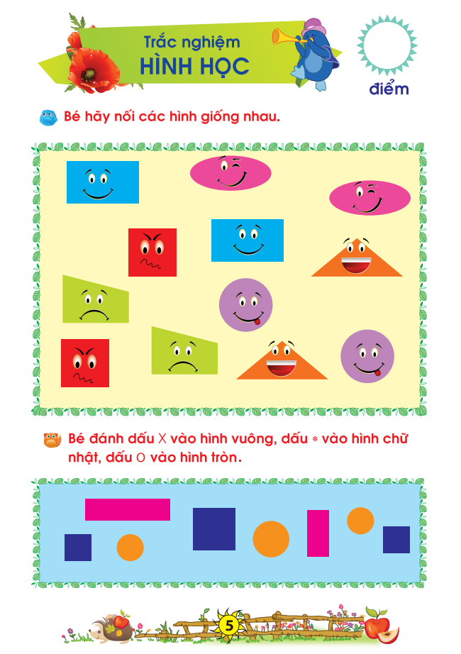 bé chuẩn bị vào lớp 1 - vở bé làm toán trắc nghiệm (dành cho bé từ 5-6 tuổi) (tái bản 2021)