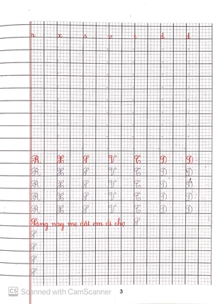 bé chuẩn bị vào lớp 1 - vở ô li theo mẫu chữ (quyển 3)