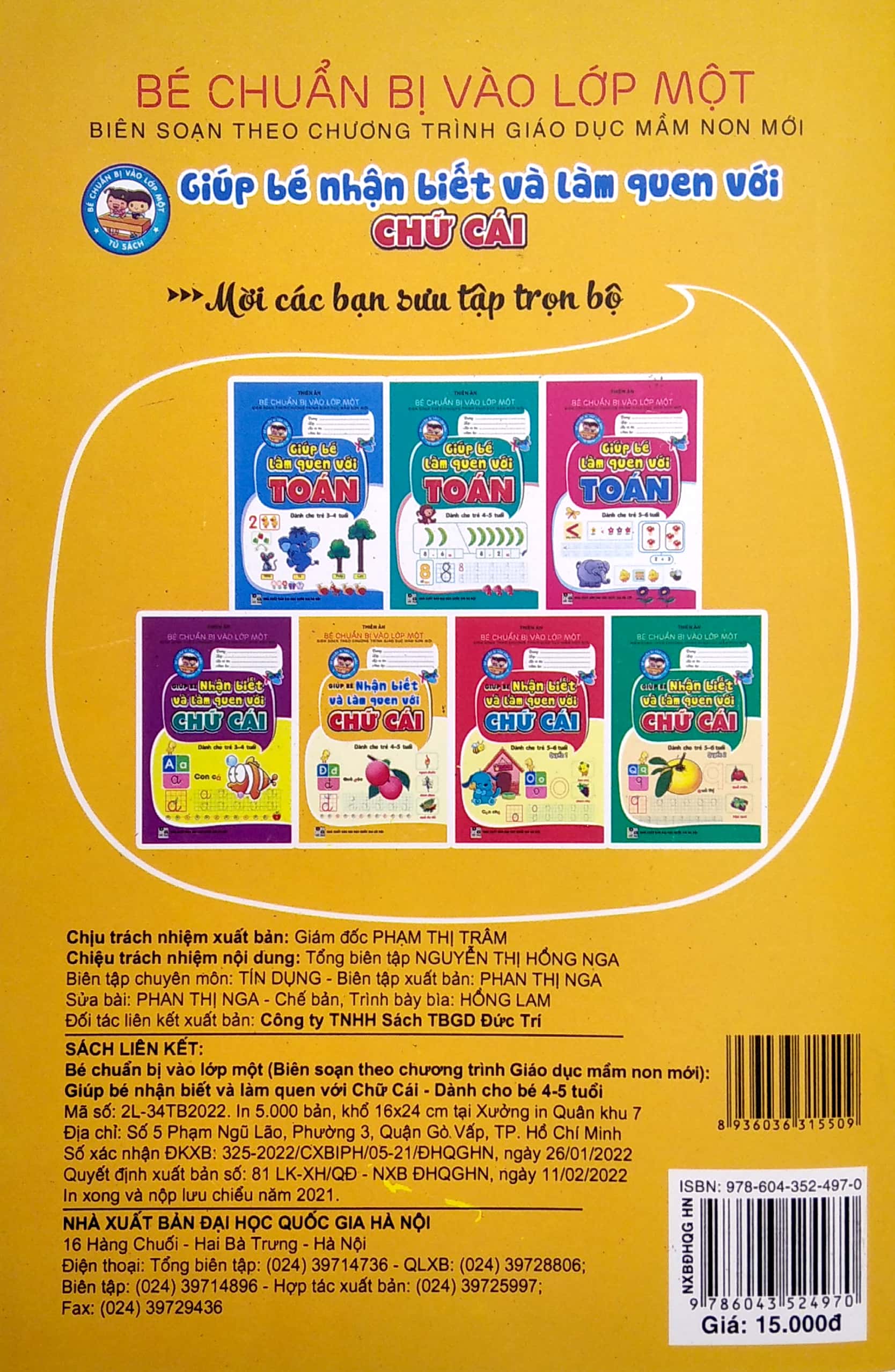 bé chuẩn bị vào lớp một - giúp bé nhận biết và làm quen với chữ cái (dành cho trẻ 4-5 tuổi)