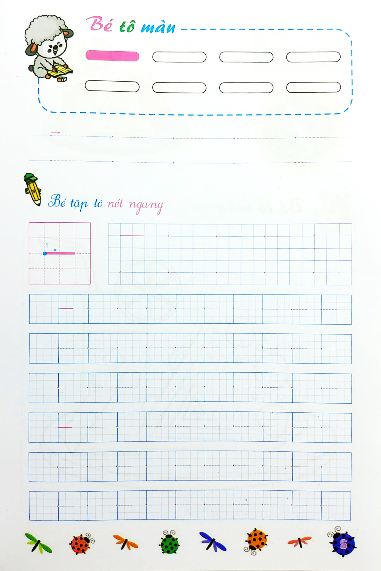 bé chuẩn bị vào lớp một - vở tập tô nét cơ bản (dành cho trẻ 5-6 tuổi)