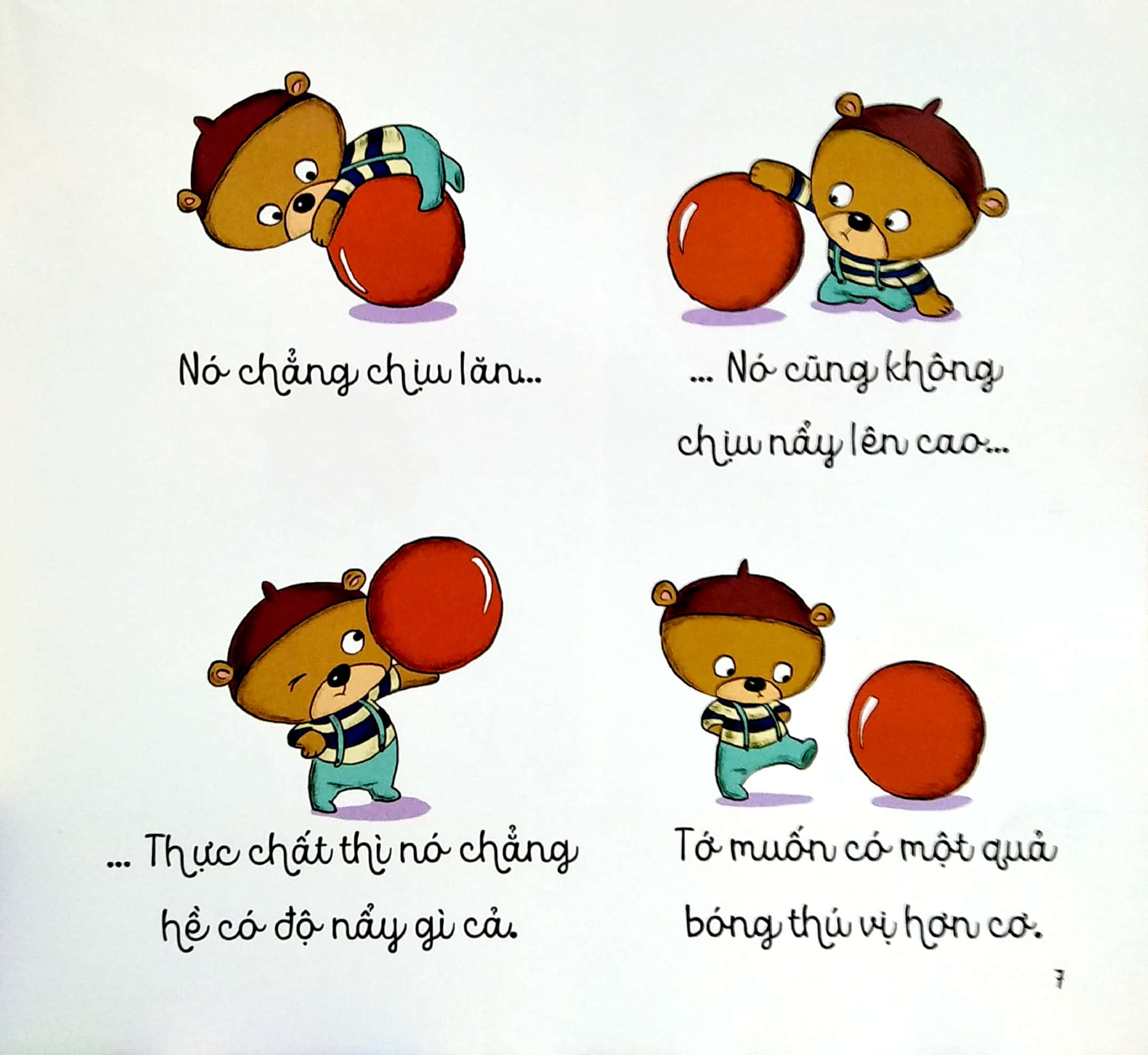 bé học điều hay qua câu chuyện nhỏ - gấu con tinh nghịch - quả bóng hoàn hảo nhất