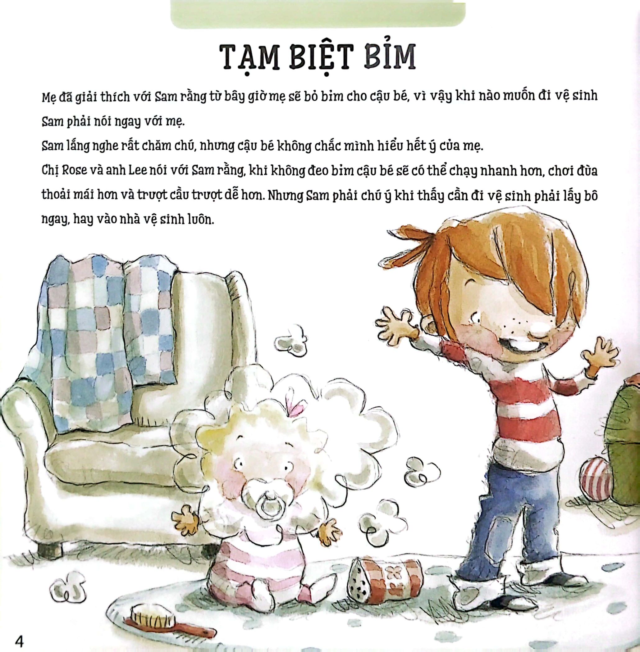 bé học kĩ năng - tự lập - tạm biệt bỉm xinh