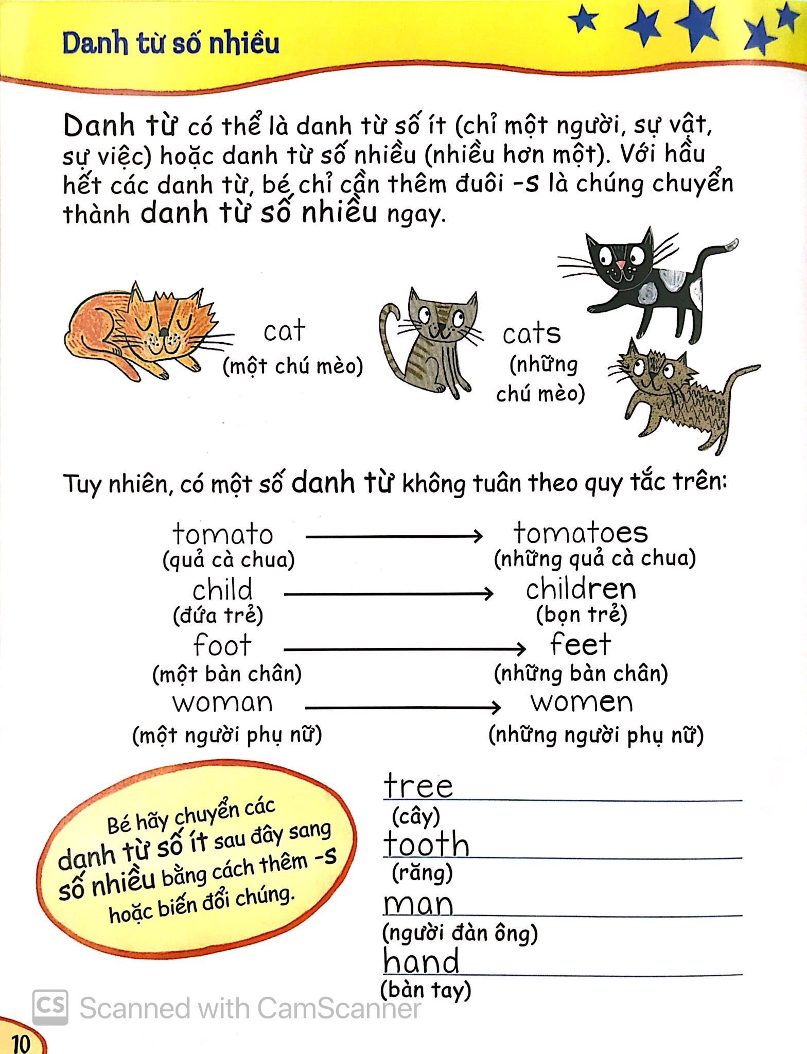 bé học ngữ pháp tiếng anh - danh từ (5 - 7 tuổi)