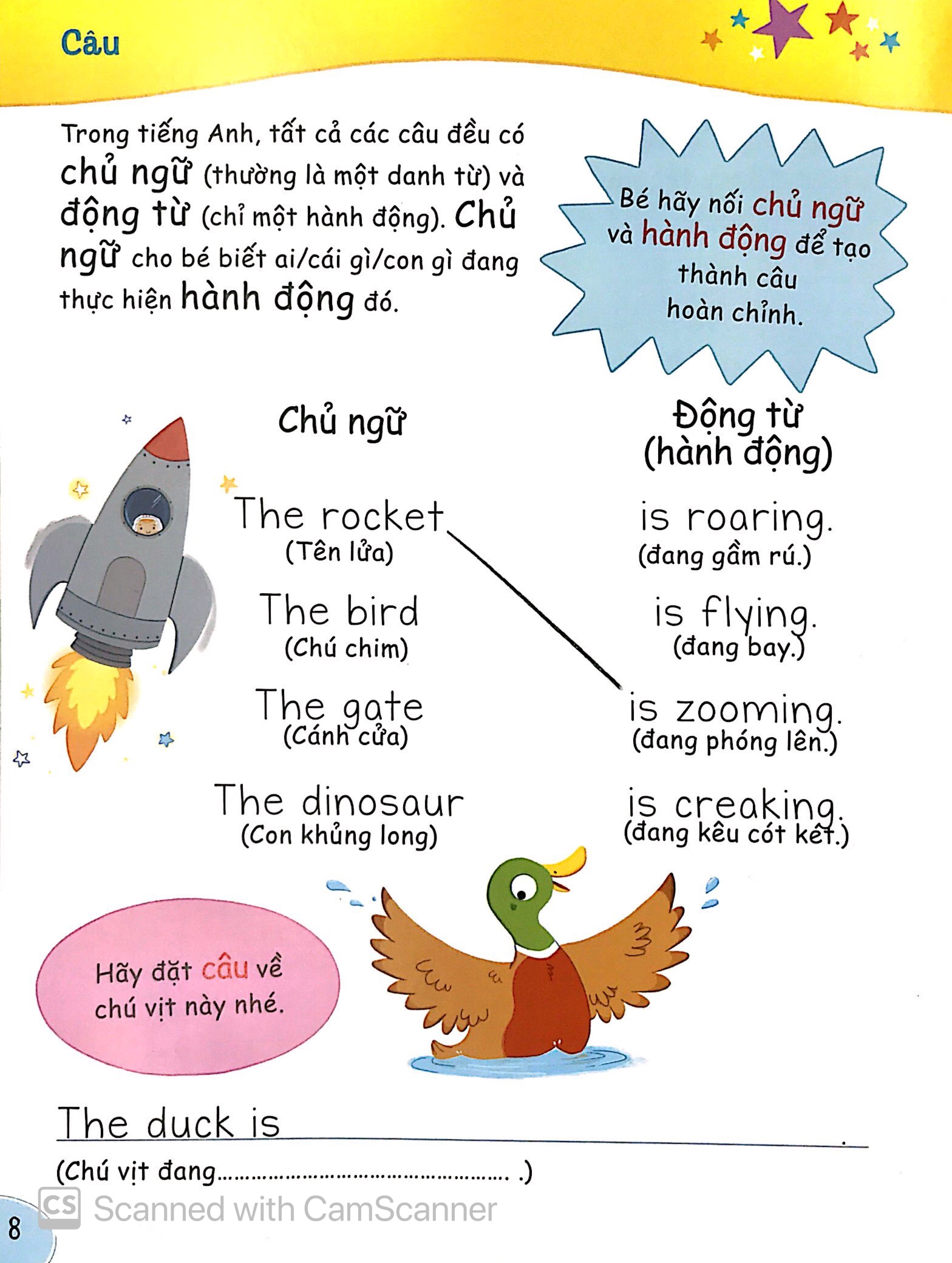 bé học ngữ pháp tiếng anh - động từ (5 - 7 tuổi)