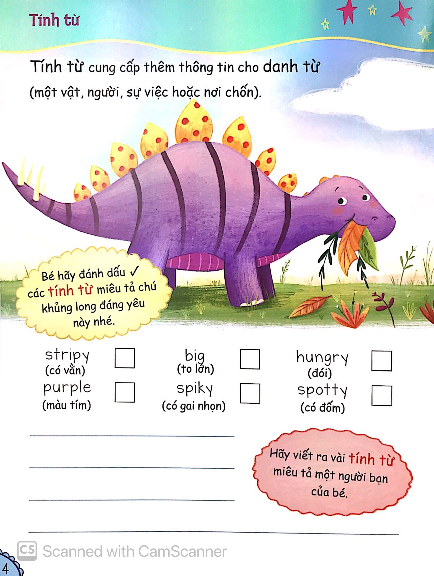 bé học ngữ pháp tiếng anh - tính từ (5 - 7 tuổi)