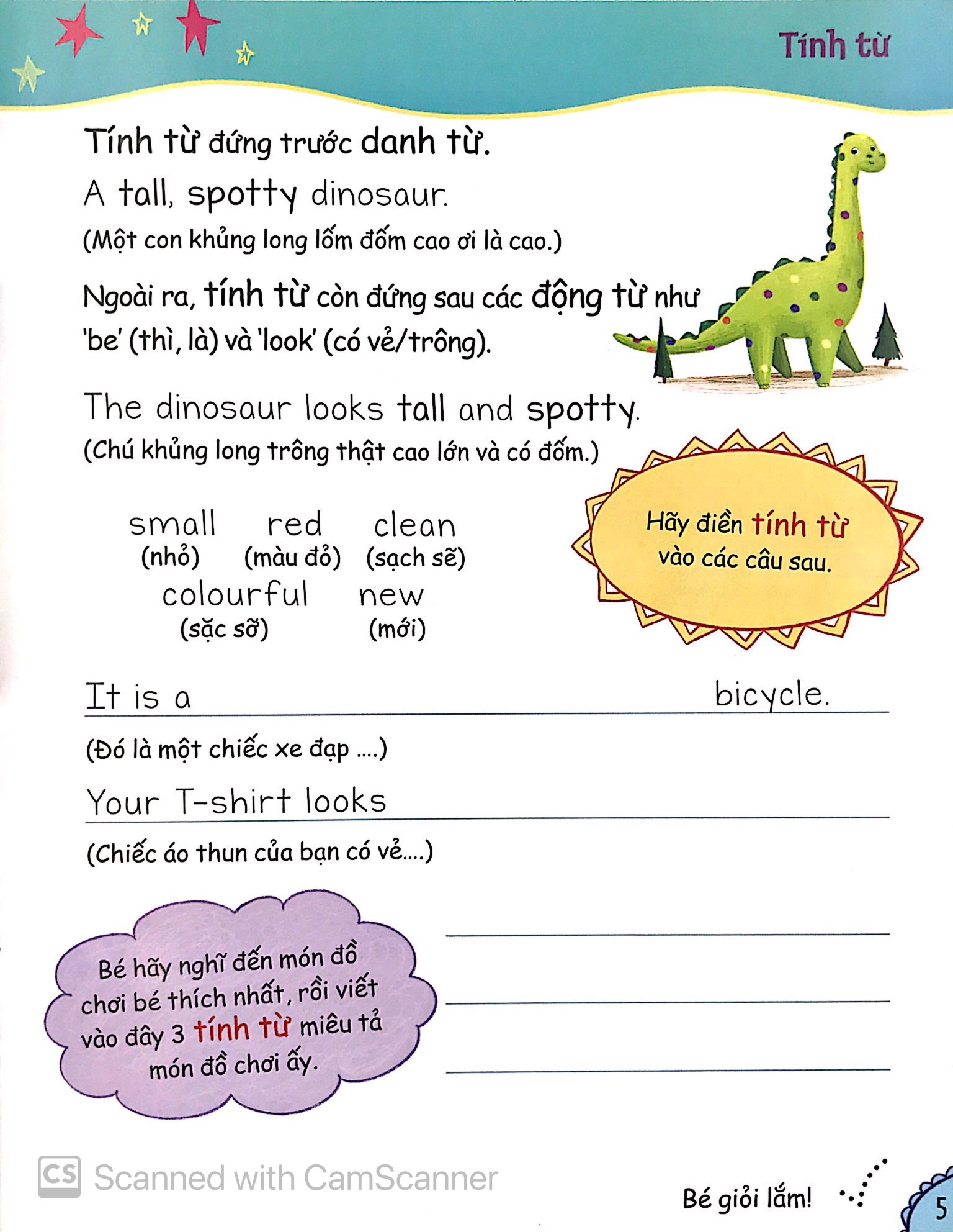 bé học ngữ pháp tiếng anh - tính từ (5 - 7 tuổi)