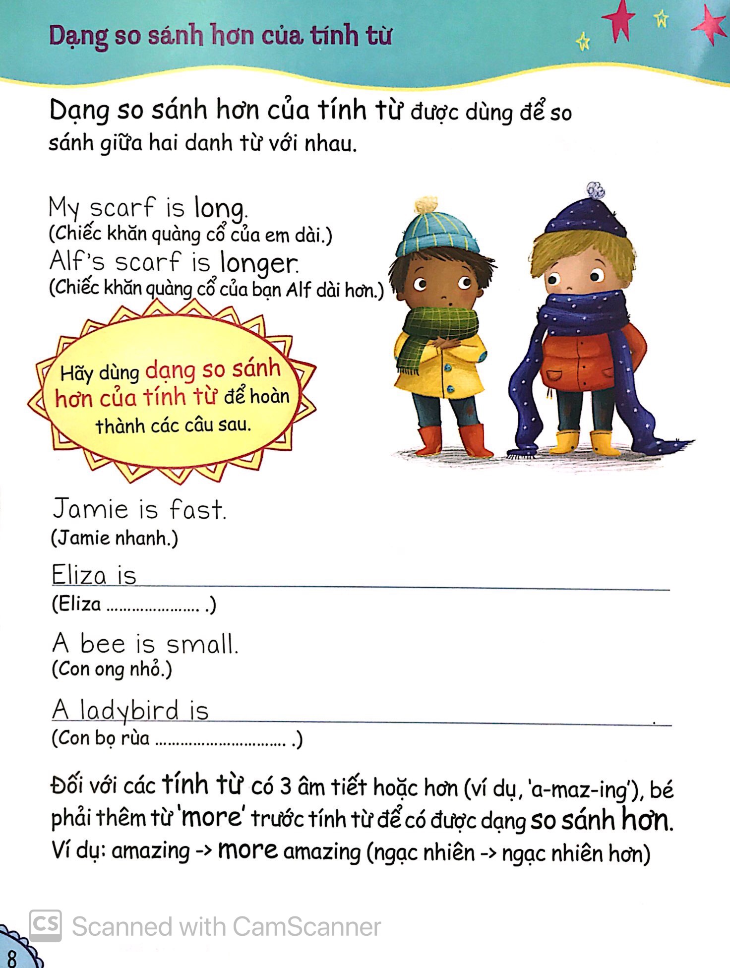 bé học ngữ pháp tiếng anh - tính từ (5 - 7 tuổi)