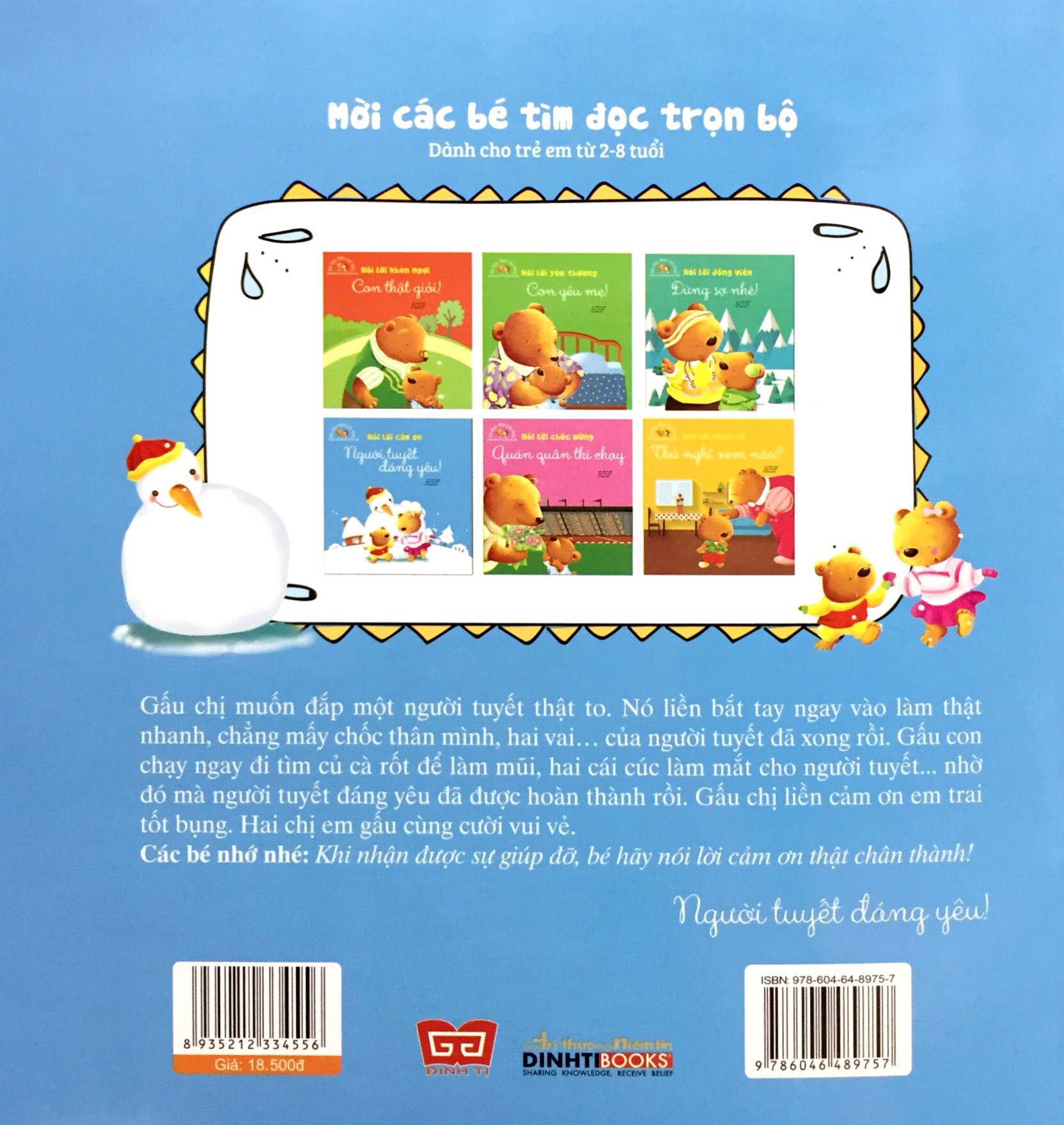 bé học nói lời hay - nói lời cảm ơn - người tuyết đáng yêu!