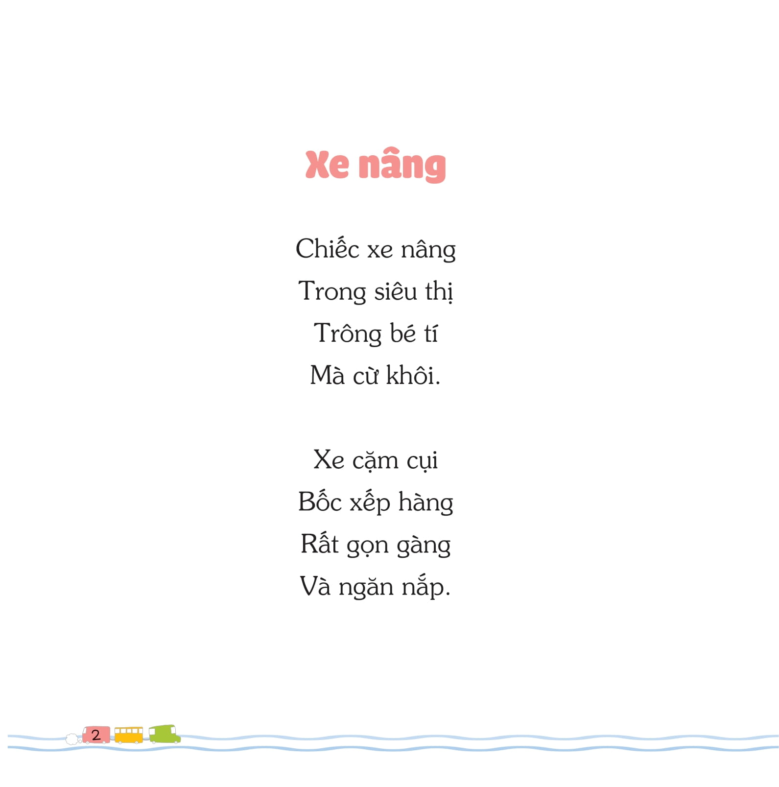 bé học nói qua thơ - những chiếc xe chăm chỉ