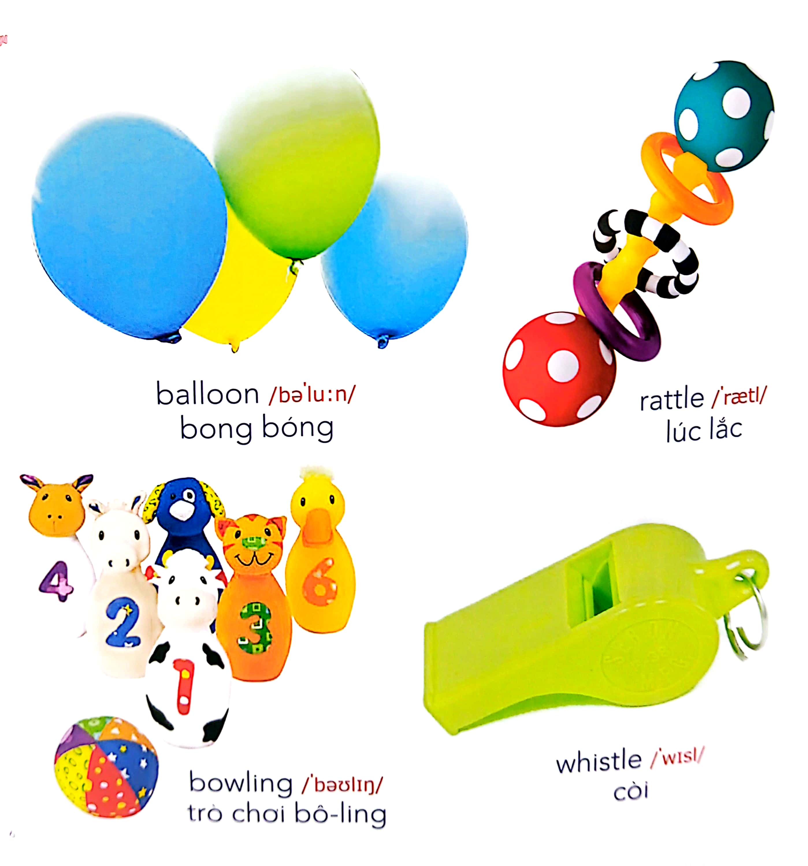 bé học tiếng anh qua hình ảnh - english for children - đồ chơi - toys