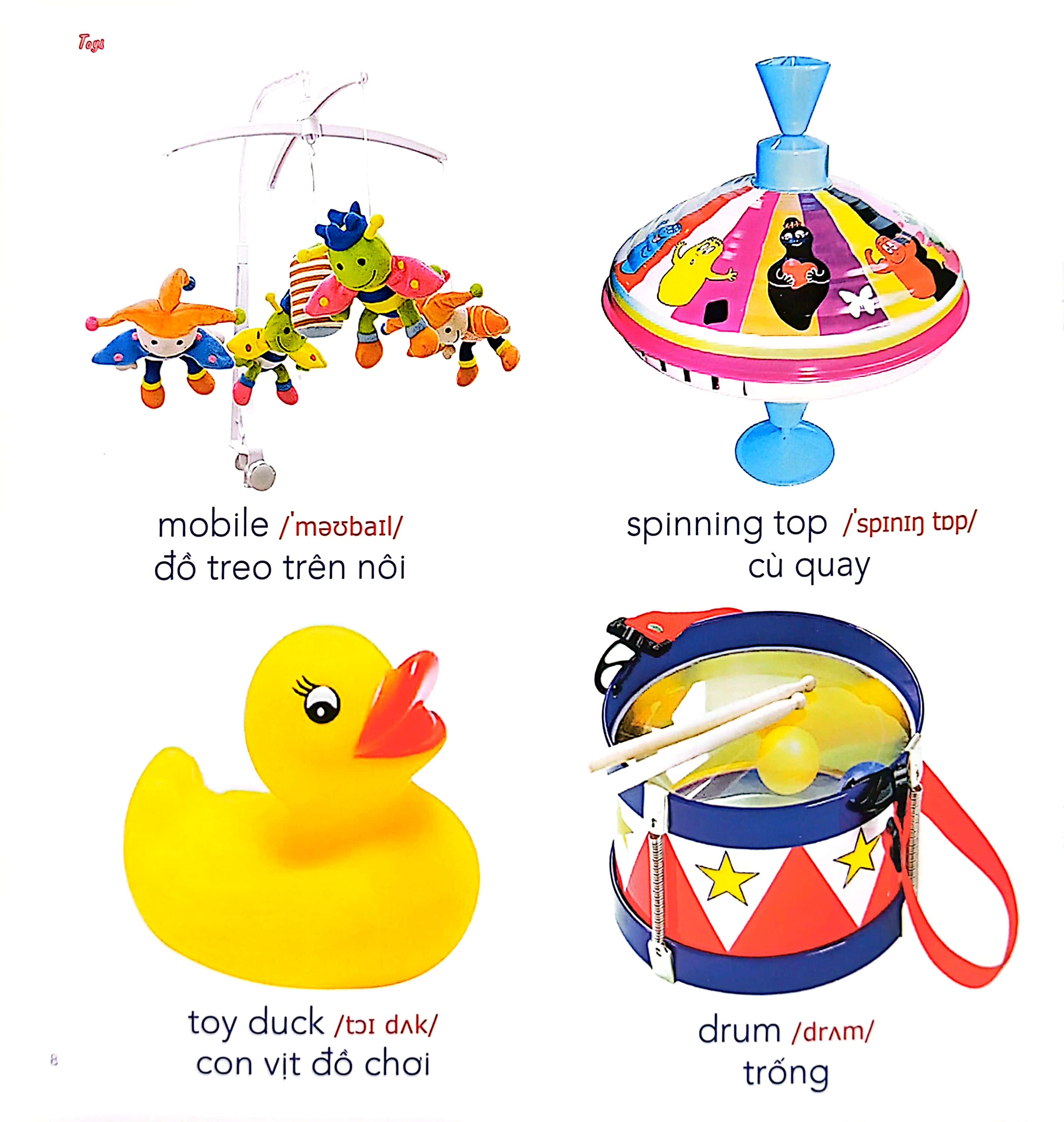 bé học tiếng anh qua hình ảnh - english for children - đồ chơi - toys