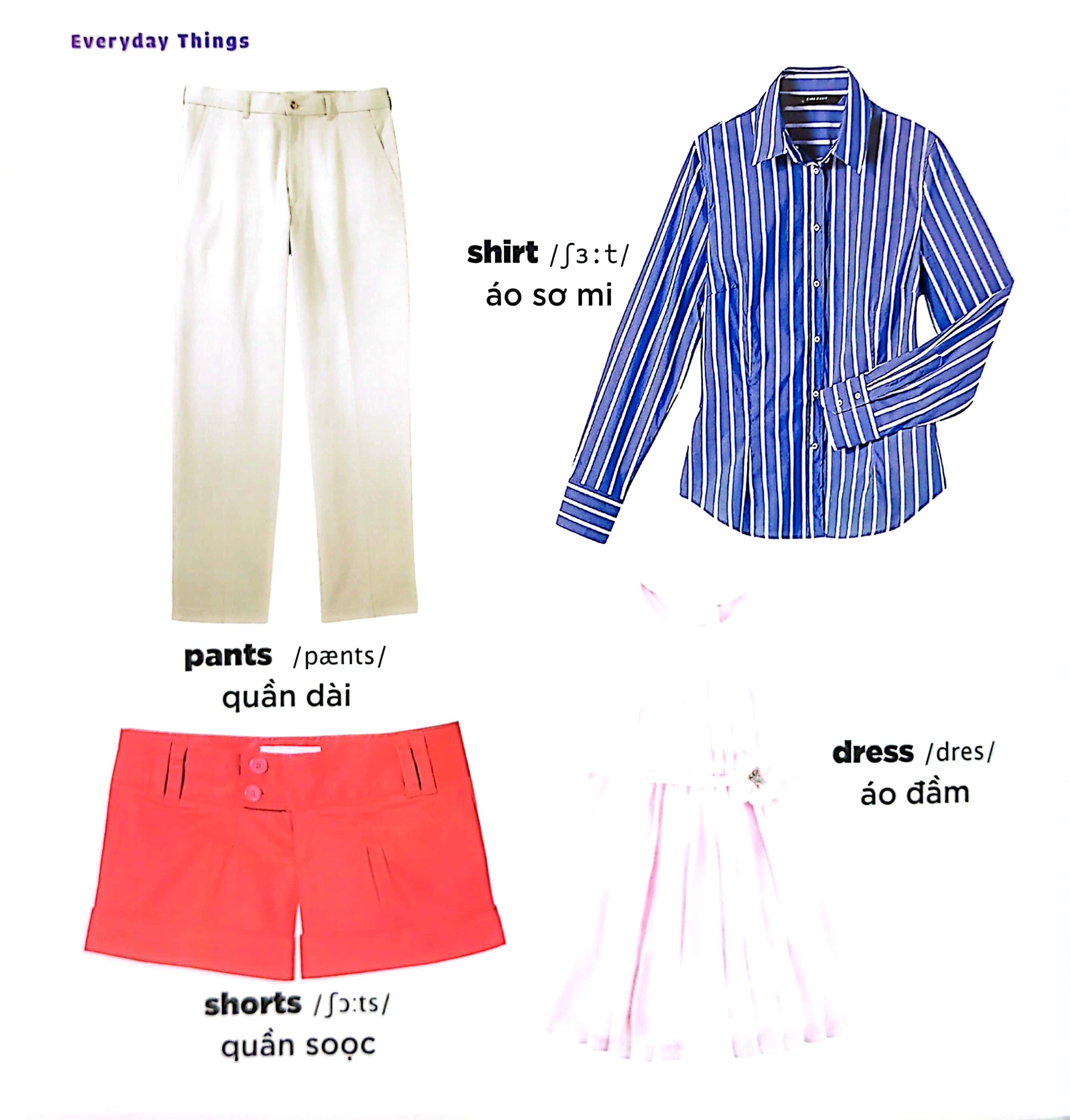 bé học tiếng anh qua hình ảnh - english for children - vật dụng hàng ngày - everyday things