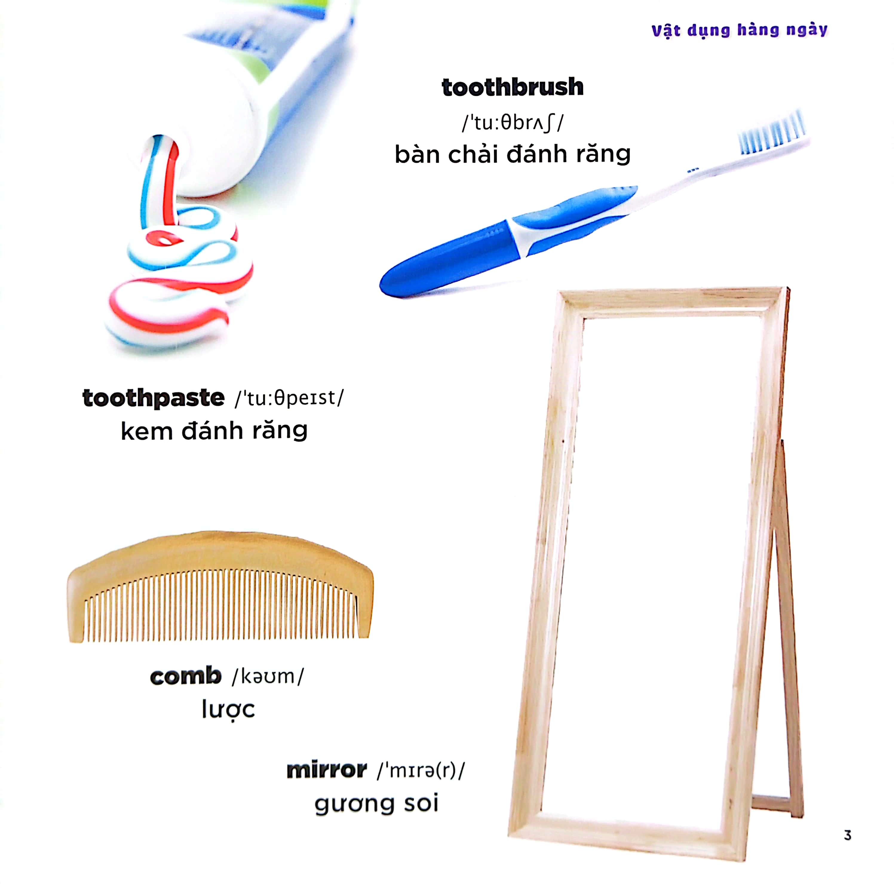 bé học tiếng anh qua hình ảnh - english for children - vật dụng hàng ngày - everyday things