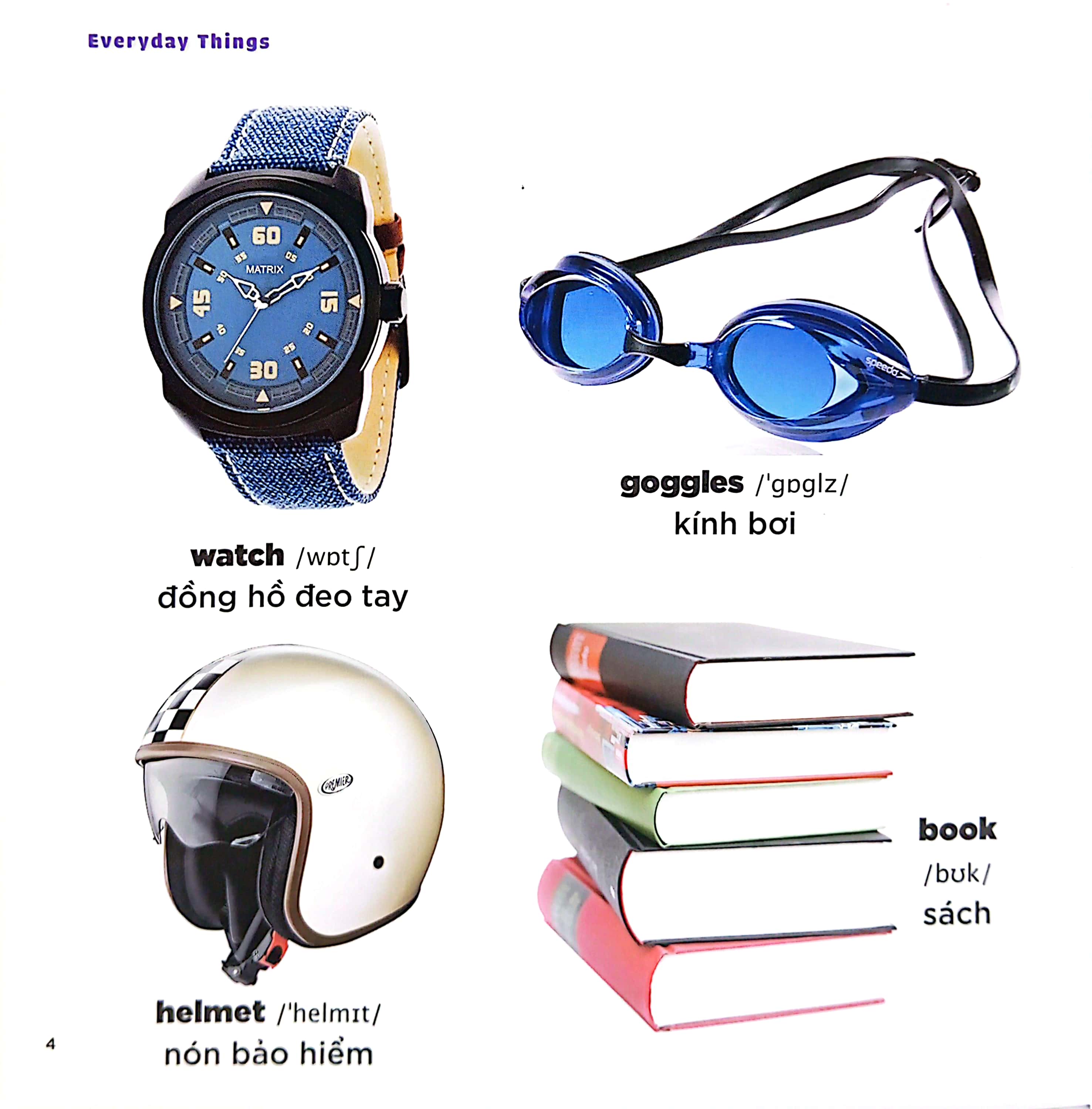 bé học tiếng anh qua hình ảnh - english for children - vật dụng hàng ngày - everyday things