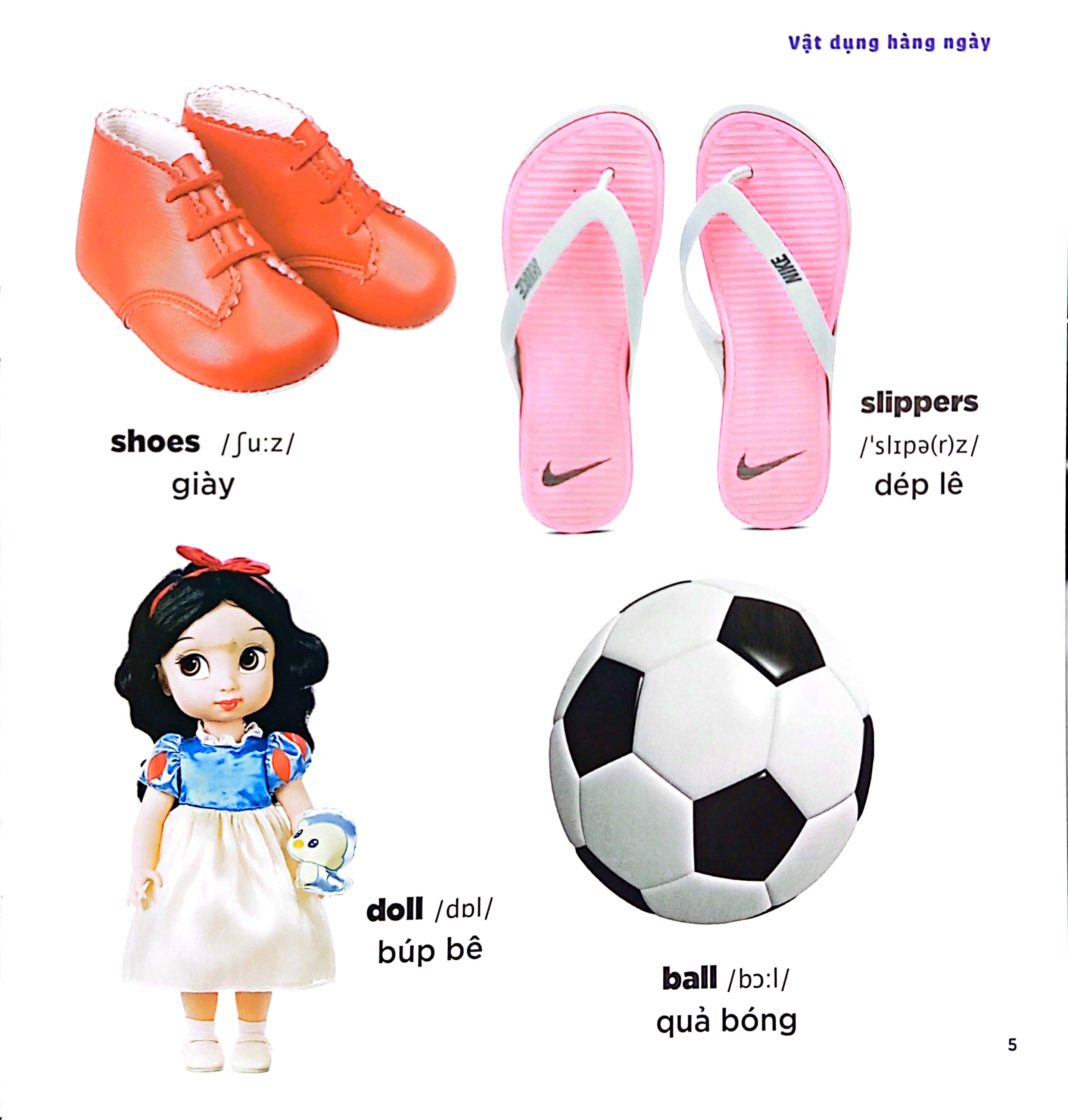 bé học tiếng anh qua hình ảnh - english for children - vật dụng hàng ngày - everyday things