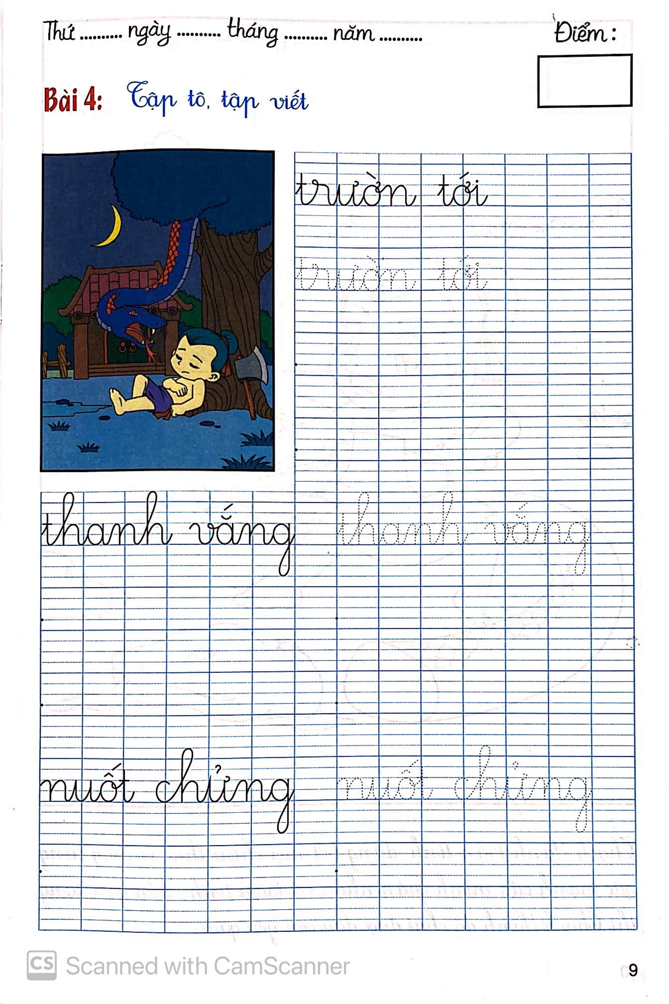 bé kể chuyện tô màu tập viết - thạch sanh lý thông