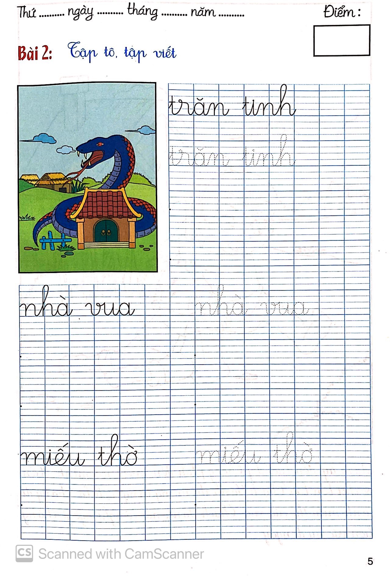 bé kể chuyện tô màu tập viết - thạch sanh lý thông