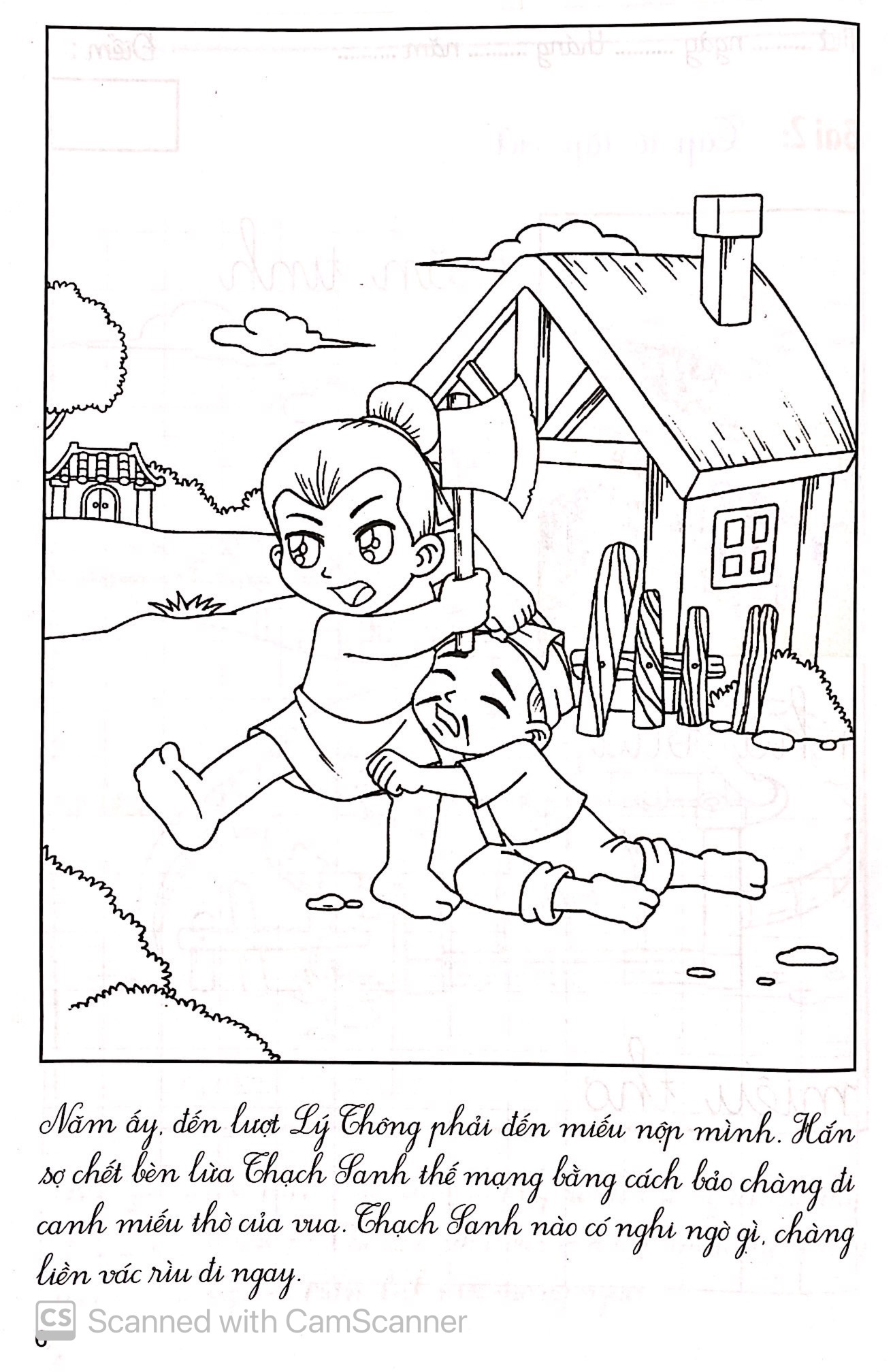 bé kể chuyện tô màu tập viết - thạch sanh lý thông