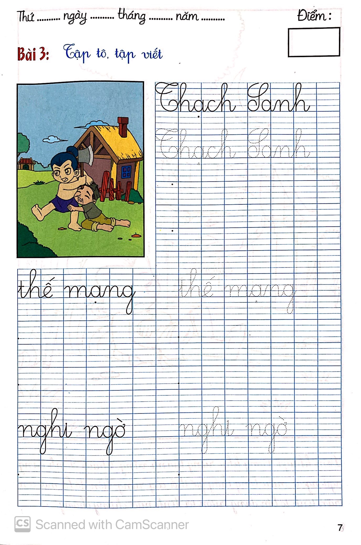 bé kể chuyện tô màu tập viết - thạch sanh lý thông