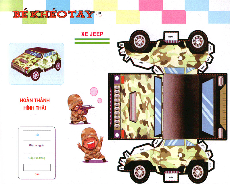 bé khéo tay - cắt và dán hình 3d - bé khéo tay
