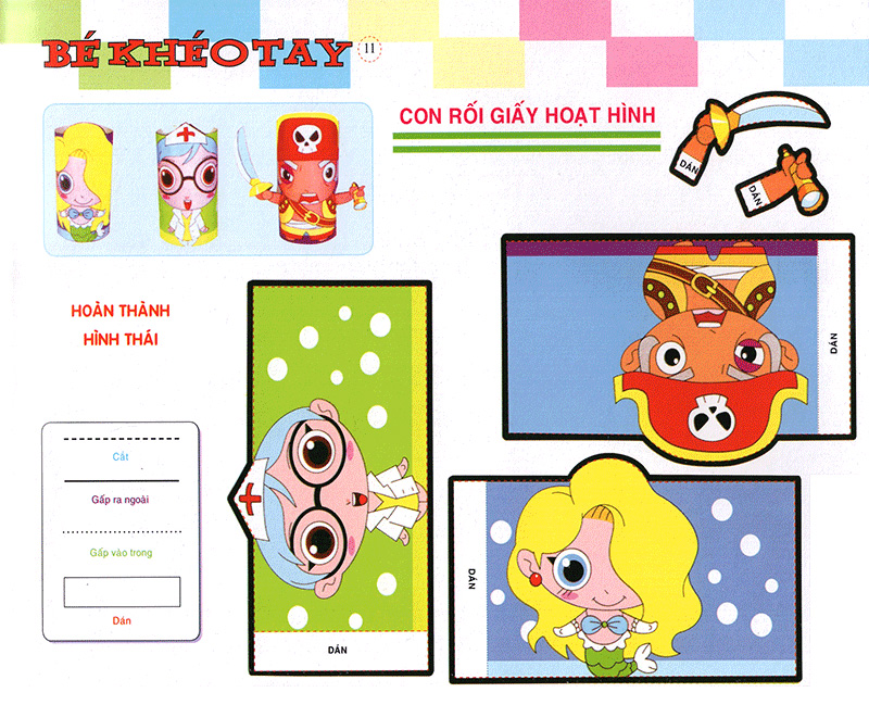 bé khéo tay - cắt và dán hình 3d - bé khéo tay