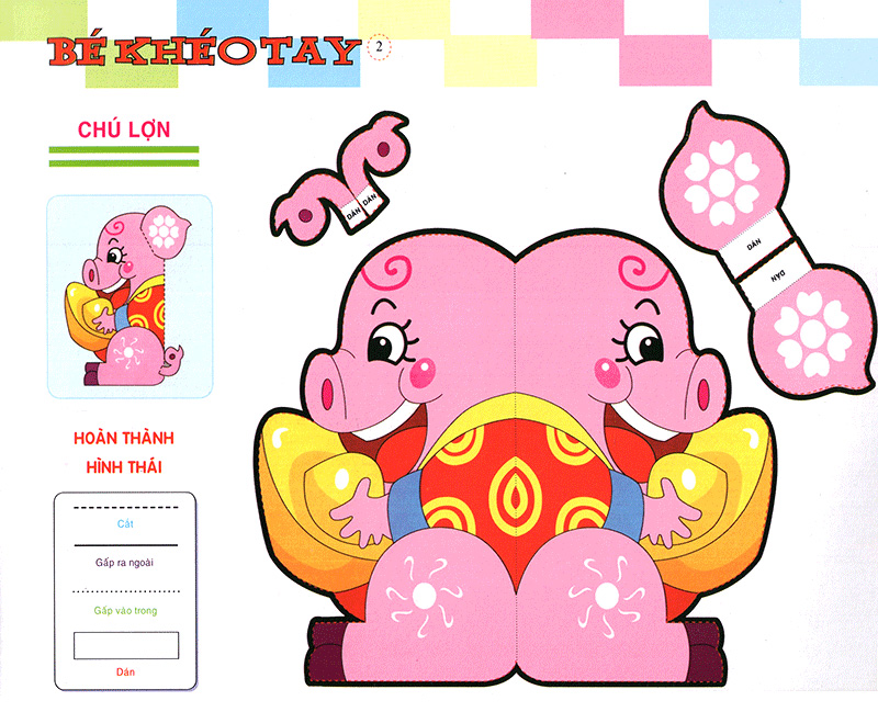 bé khéo tay - cắt và dán hình 3d - bé khéo tay