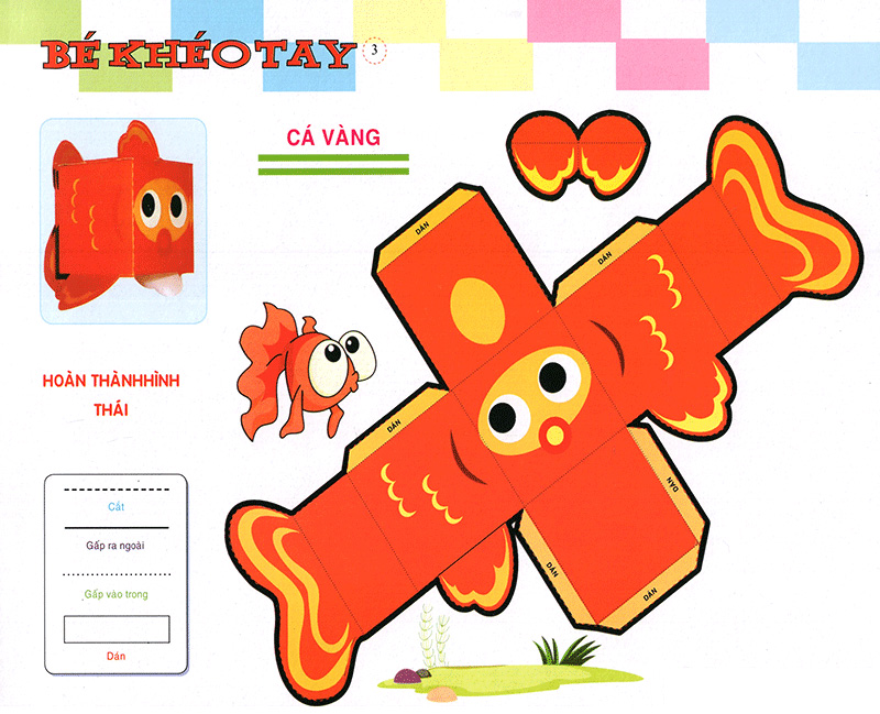 bé khéo tay - cắt và dán hình 3d - bé khéo tay