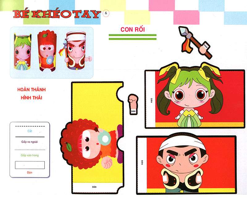 bé khéo tay - cắt và dán hình 3d - bé khéo tay