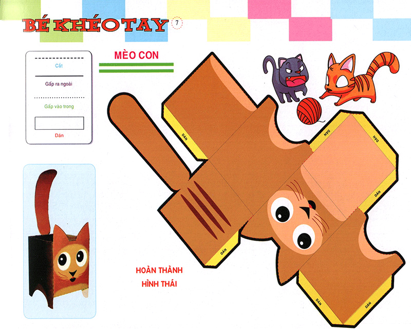 bé khéo tay - cắt và dán hình 3d - bé khéo tay