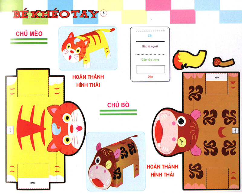 bé khéo tay - cắt và dán hình 3d - bé khéo tay