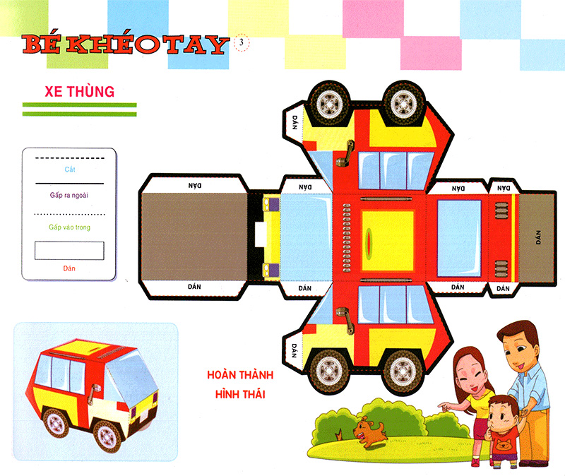 bé khéo tay - cắt và dán hình 3d - đại bản doanh vui vẻ