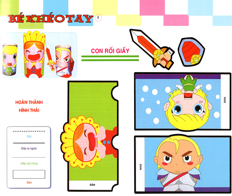 bé khéo tay - cắt và dán hình 3d - đại bản doanh vui vẻ