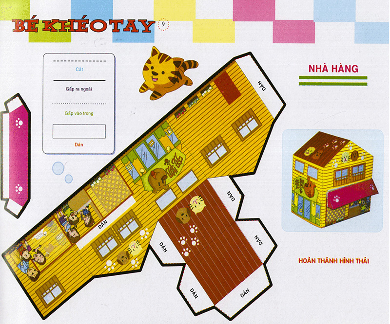 bé khéo tay - cắt và dán hình 3d - giải trí phát triển trí tuệ