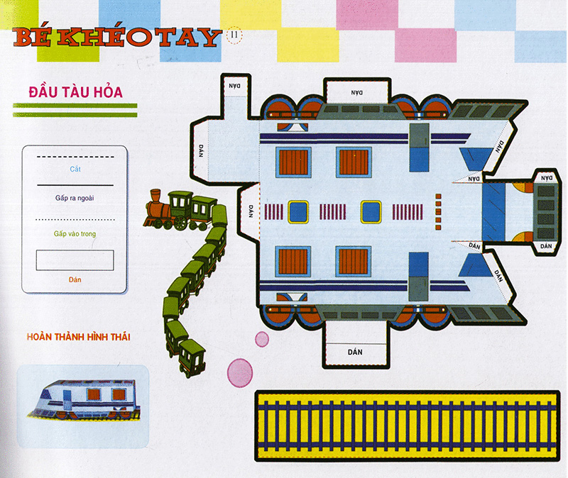bé khéo tay - cắt và dán hình 3d - giải trí phát triển trí tuệ