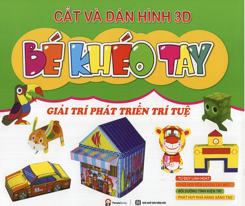 bé khéo tay - cắt và dán hình 3d - giải trí phát triển trí tuệ
