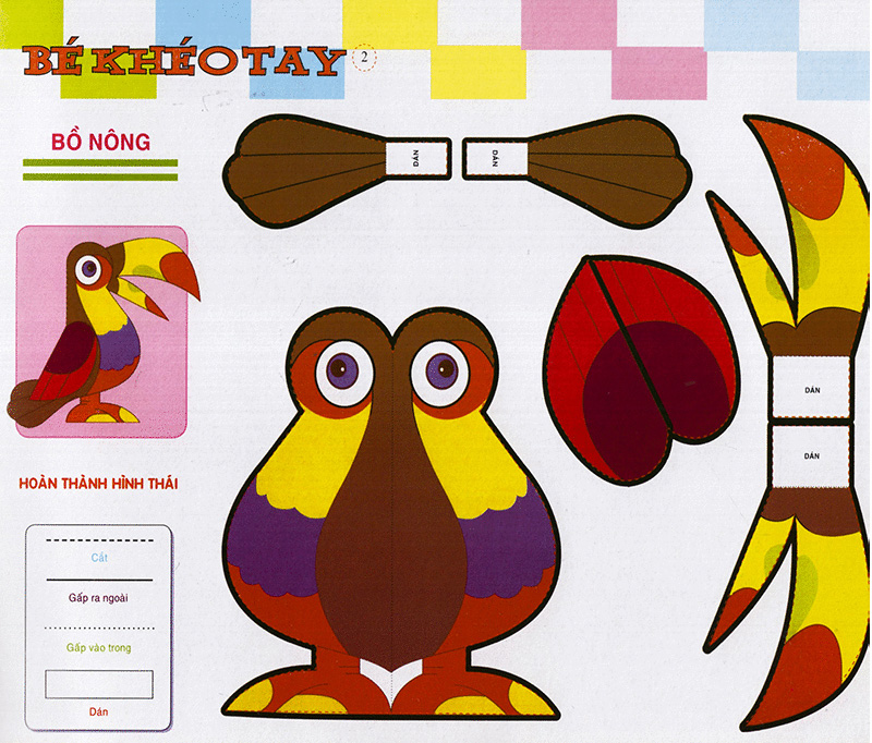 bé khéo tay - cắt và dán hình 3d - giải trí phát triển trí tuệ