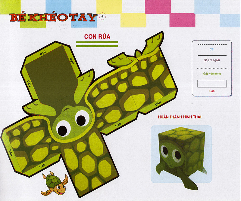 bé khéo tay - cắt và dán hình 3d - giải trí phát triển trí tuệ