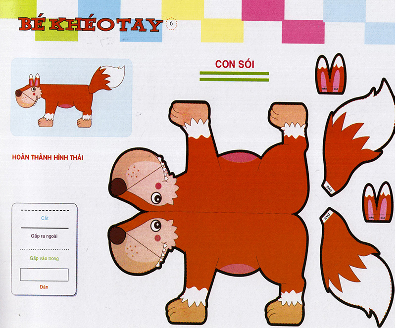 bé khéo tay - cắt và dán hình 3d - giải trí phát triển trí tuệ