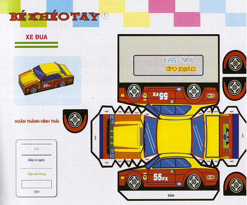 bé khéo tay - cắt và dán hình 3d - giải trí phát triển trí tuệ