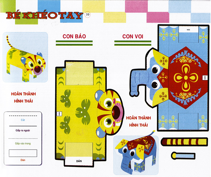 bé khéo tay - cắt và dán hình 3d - hoạt hình hấp dẫn