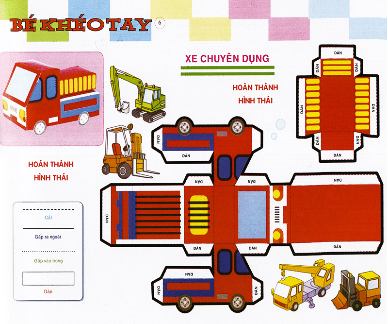 bé khéo tay - cắt và dán hình 3d - hoạt hình hấp dẫn