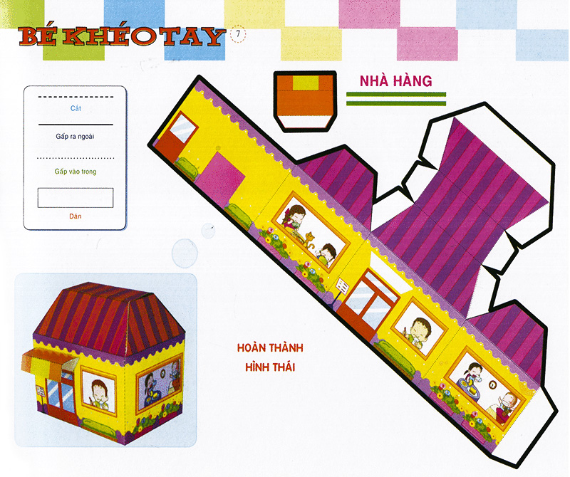bé khéo tay - cắt và dán hình 3d - hoạt hình hấp dẫn
