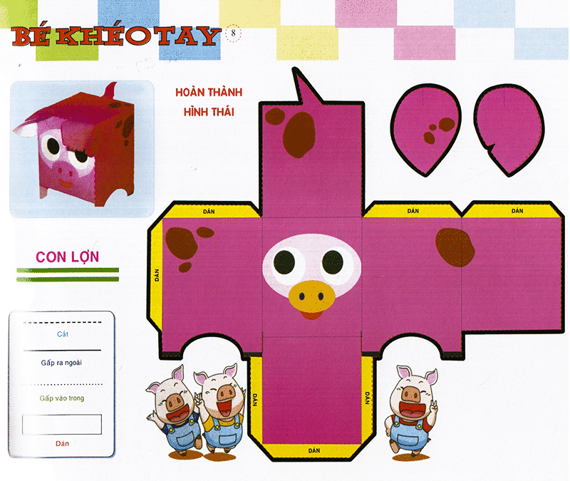 bé khéo tay - cắt và dán hình 3d - hoạt hình hấp dẫn