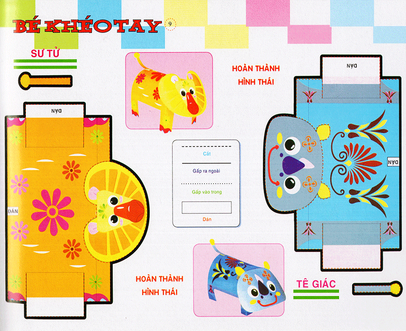bé khéo tay - cắt và dán hình 3d - khu hứng thú
