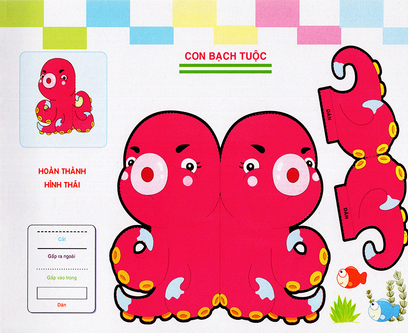 bé khéo tay - cắt và dán hình 3d - khu hứng thú